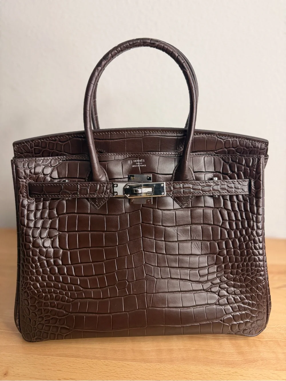 H Birkin 30 Matte Chocolate embossed Crocodile PHW HSS SPECIAL ORDER